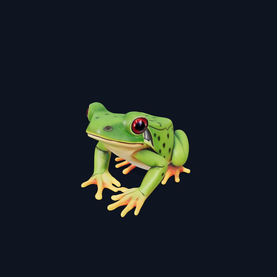 Realistic Green Tree Frog Model Pack